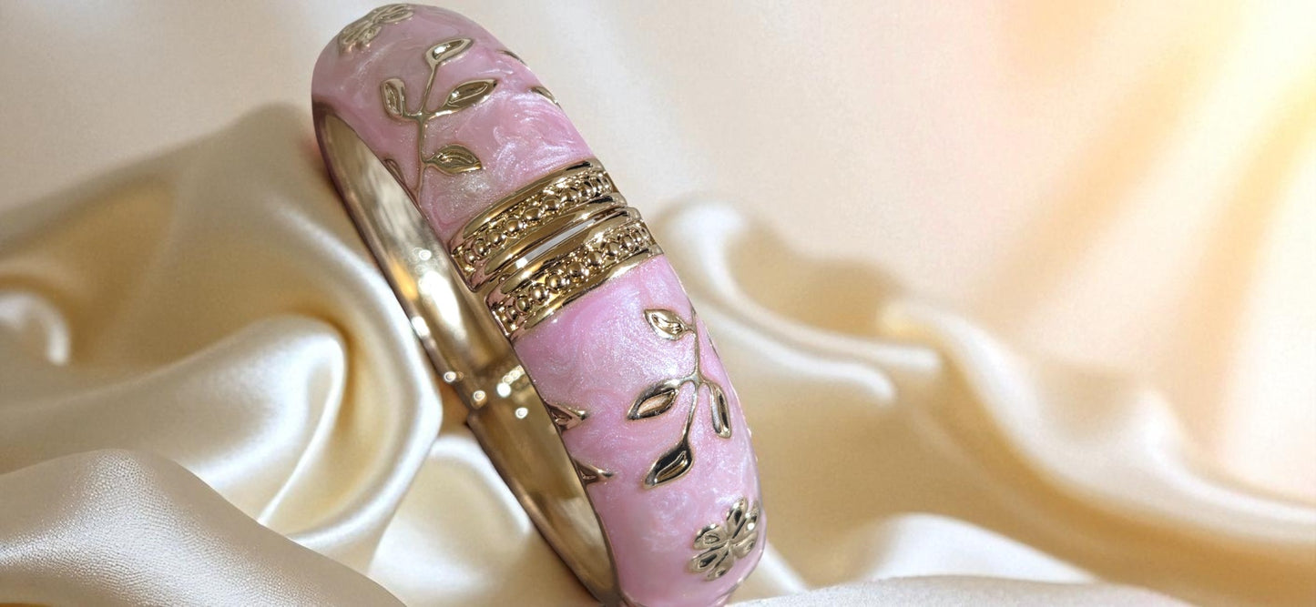 Rose Bloom Enamel Bangle