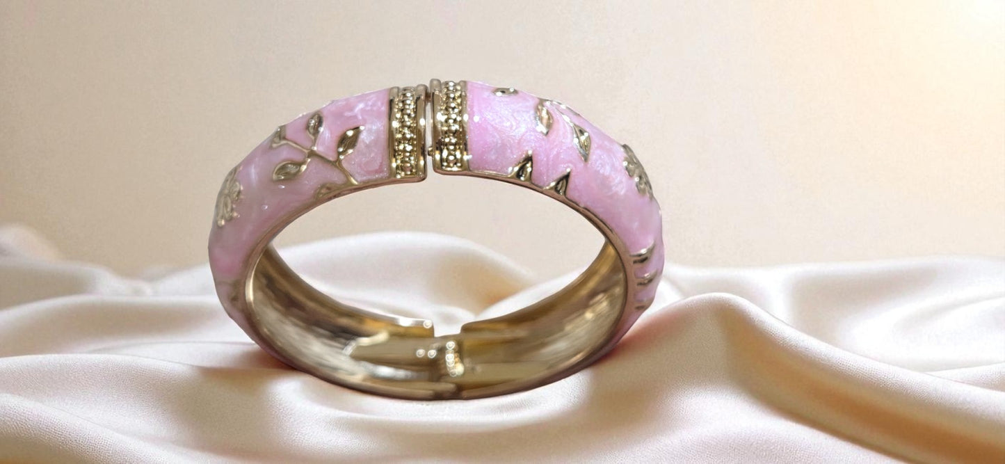Rose Bloom Enamel Bangle