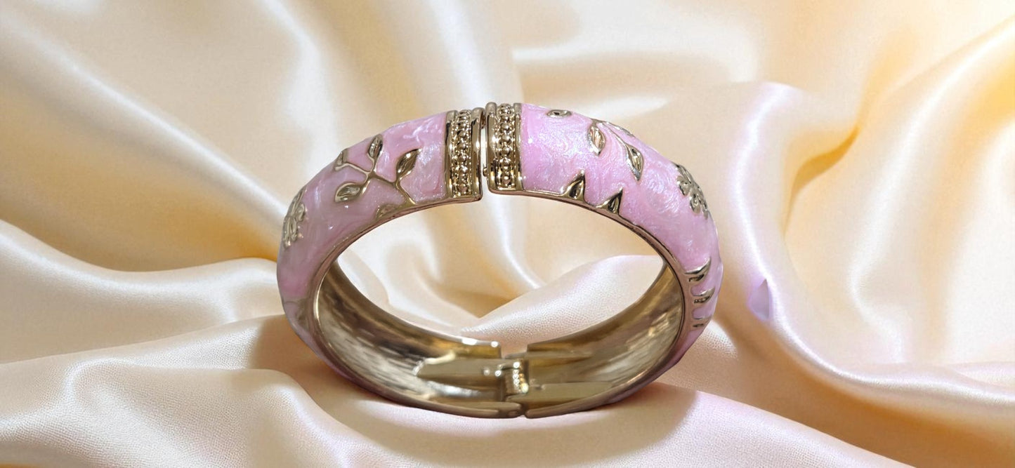 Rose Bloom Enamel Bangle