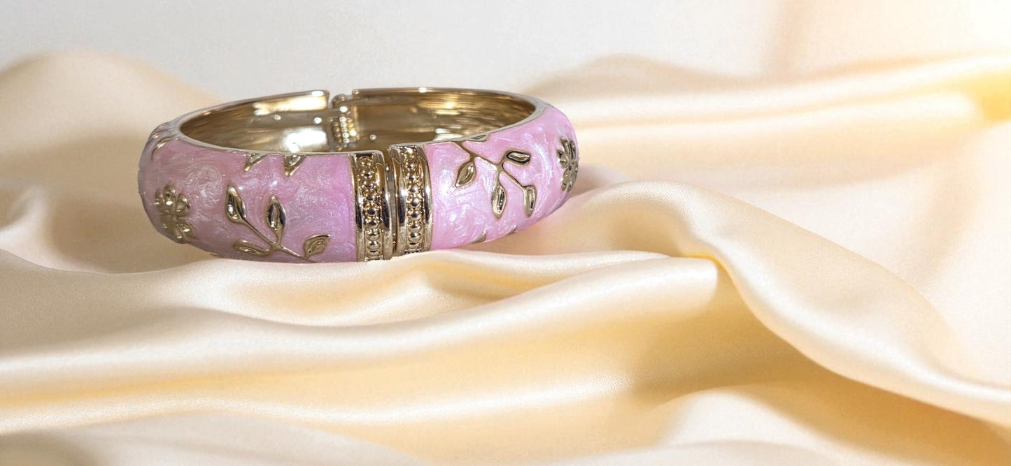Rose Bloom Enamel Bangle