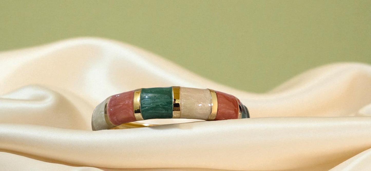 Tricolour Harmony Enamel Bangle