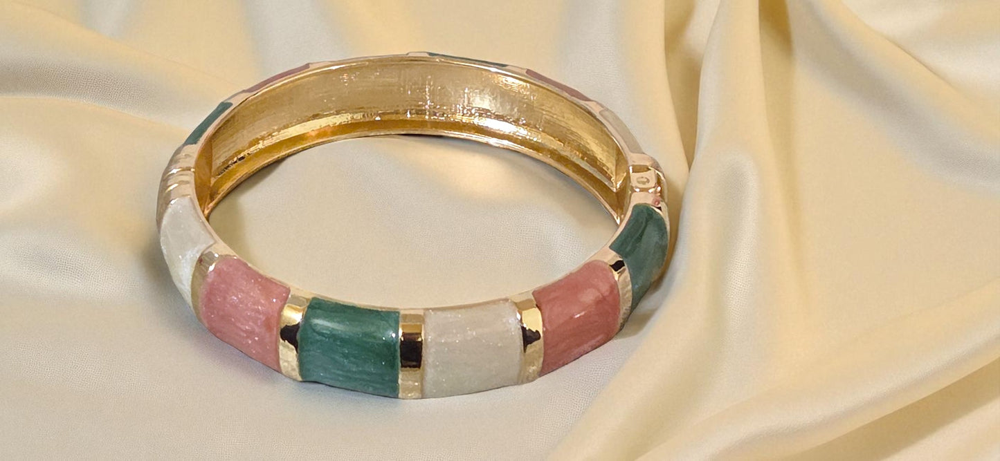 Tricolour Harmony Enamel Bangle