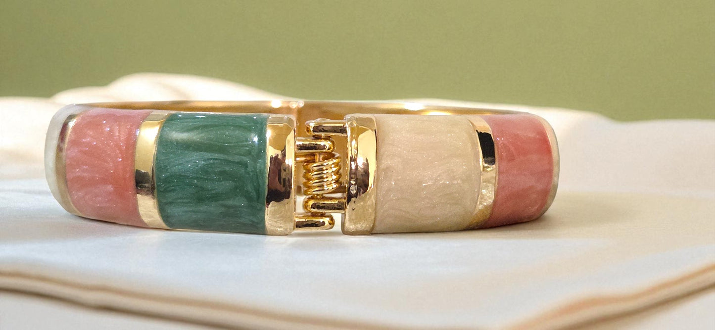Tricolour Harmony Enamel Bangle