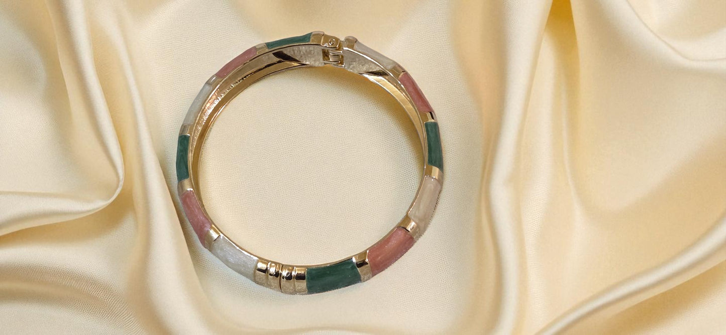 Tricolour Harmony Enamel Bangle