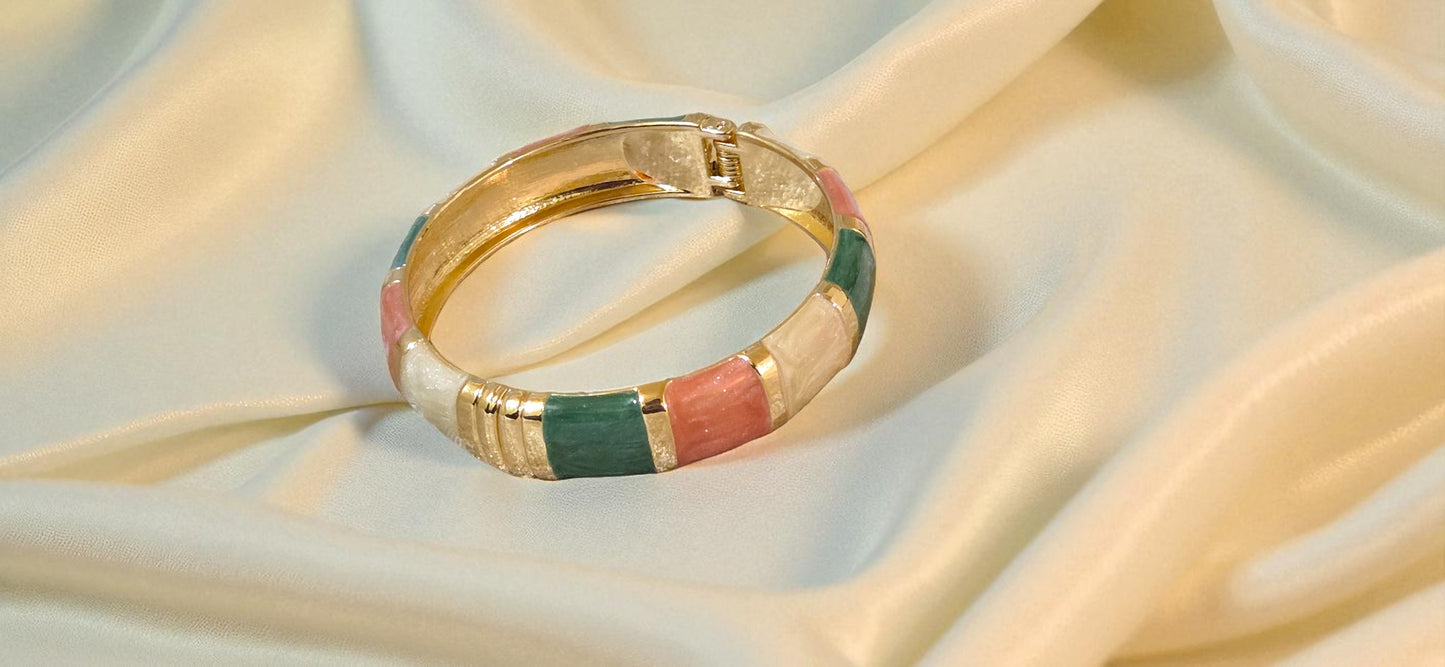 Tricolour Harmony Enamel Bangle