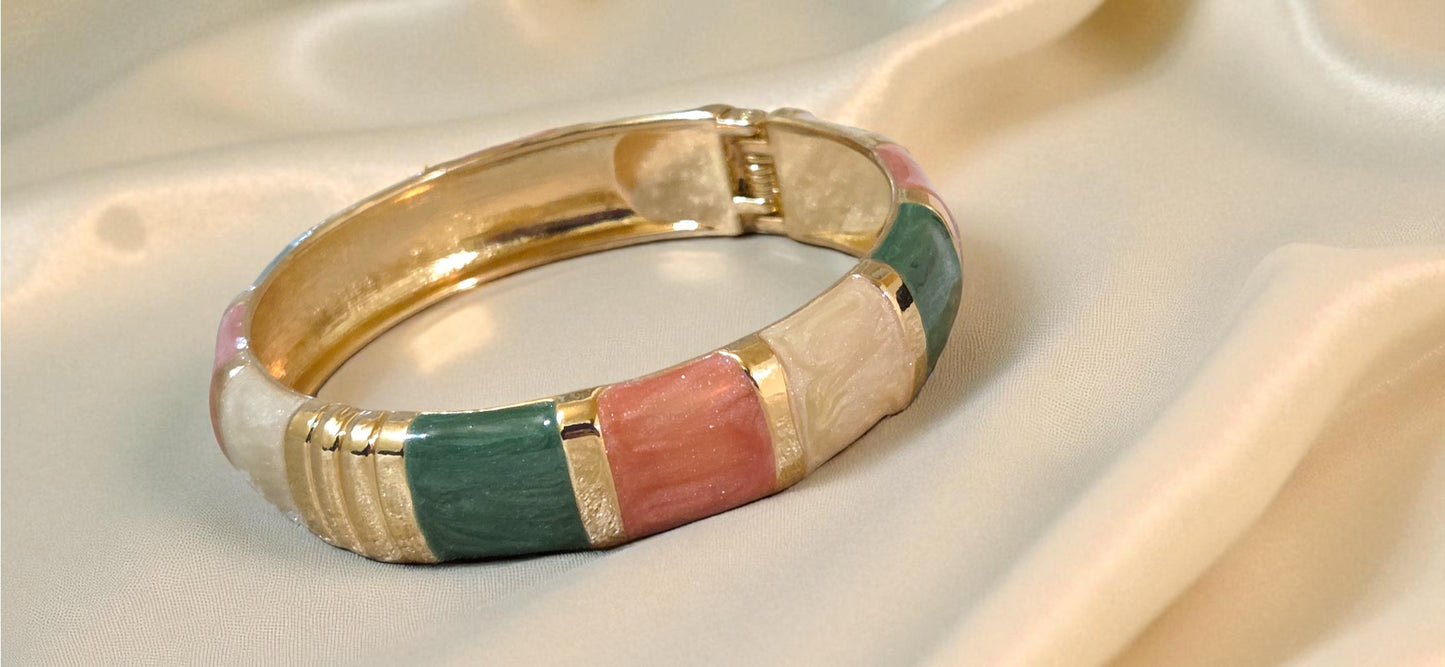 Tricolour Harmony Enamel Bangle