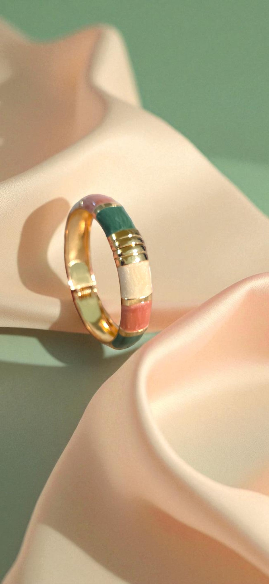 Tricolour Harmony Enamel Bangle