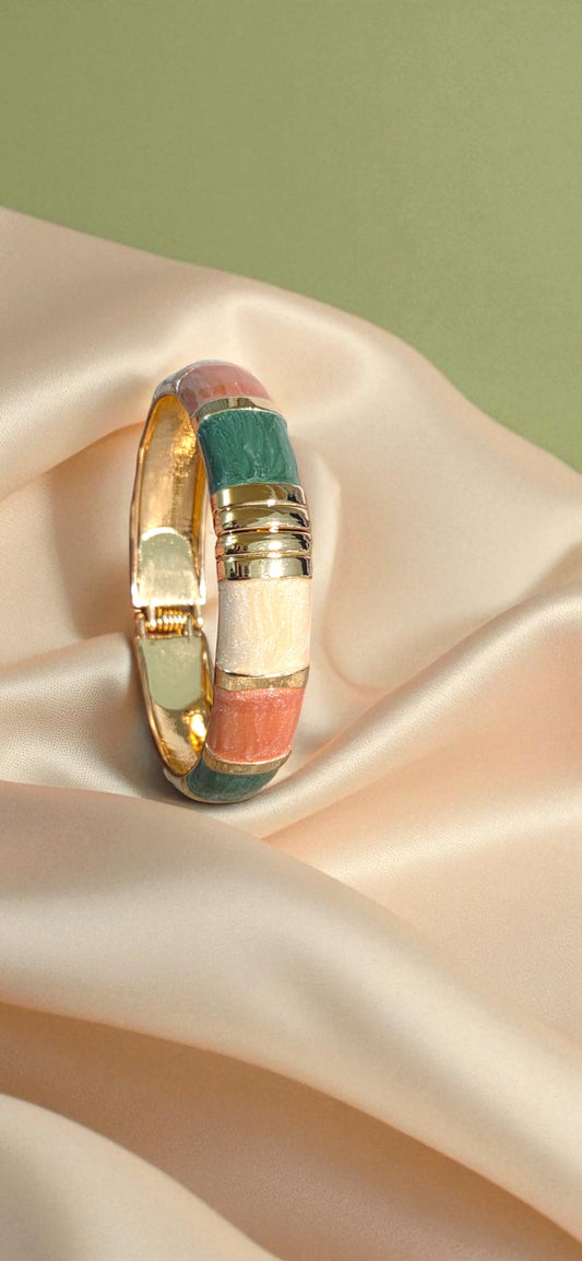 Tricolour Harmony Enamel Bangle