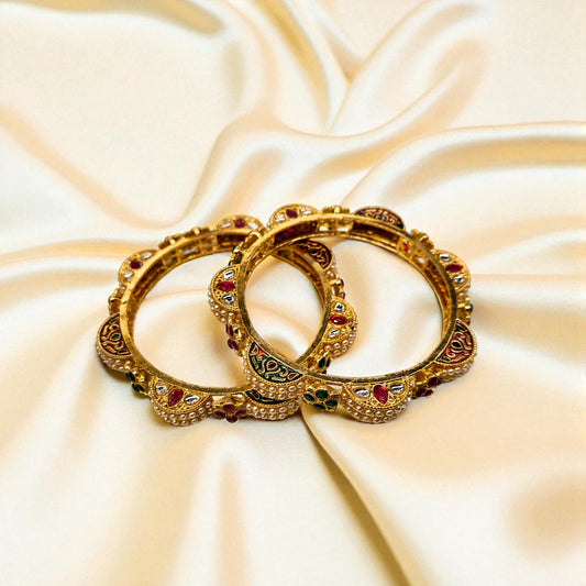 Royal Heritage Kundan Pearl Bangles
