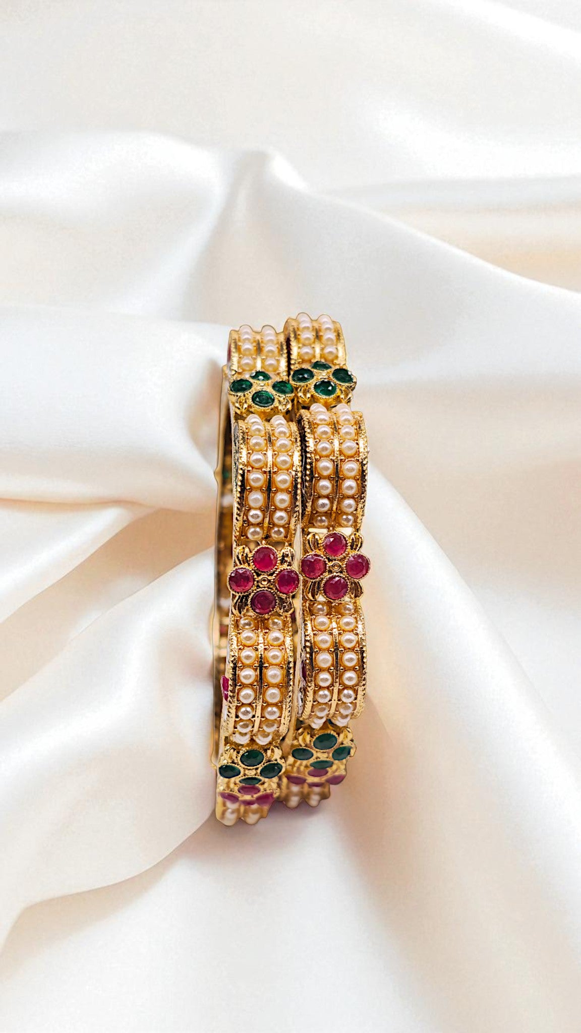 Royal Heritage Kundan Pearl Bangles