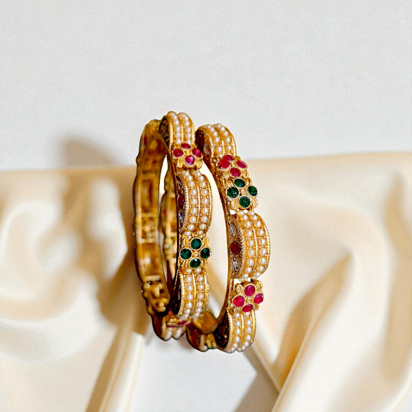 Royal Heritage Kundan Pearl Bangles