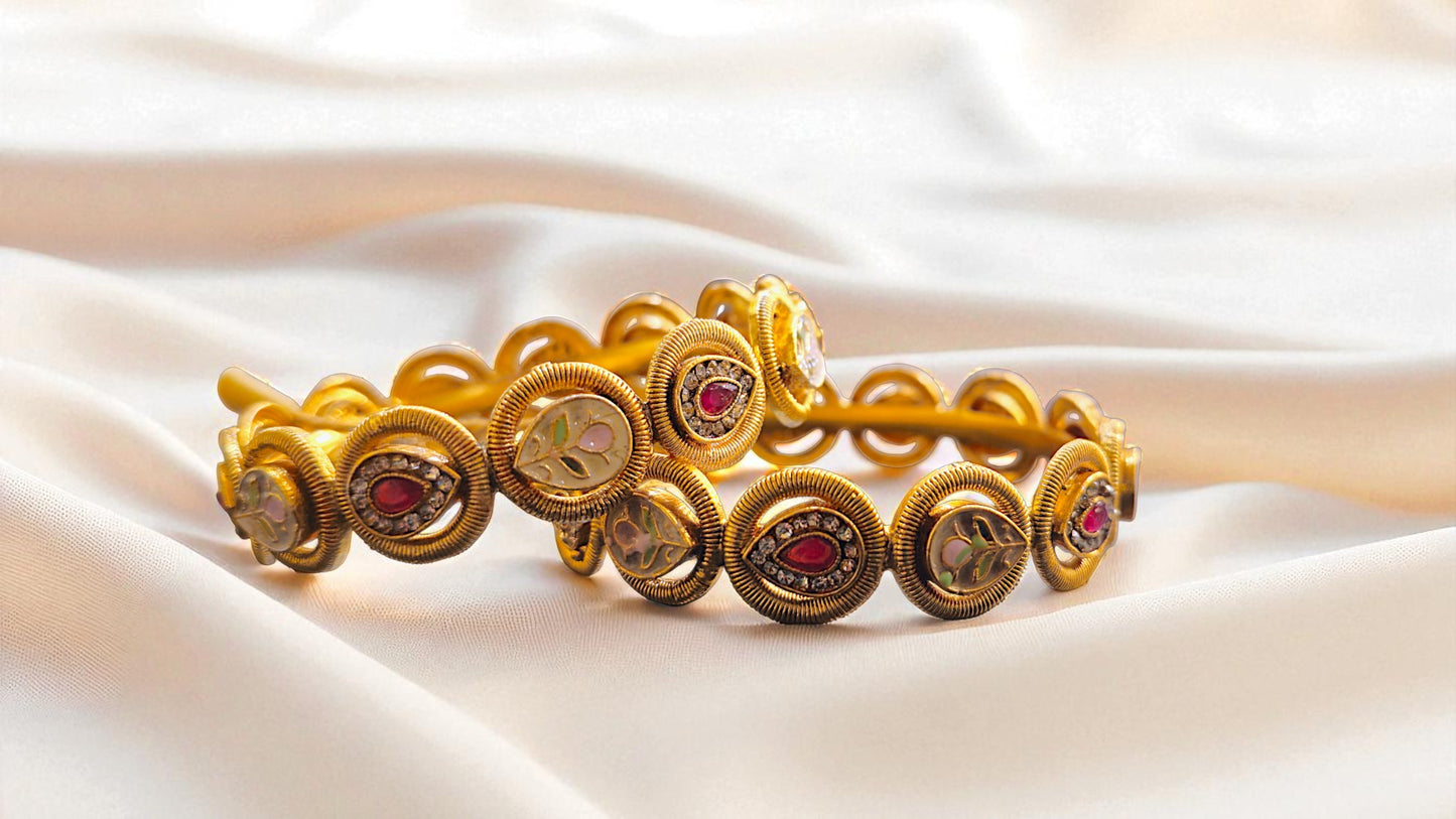 Antique Meenakari Charm Bangles