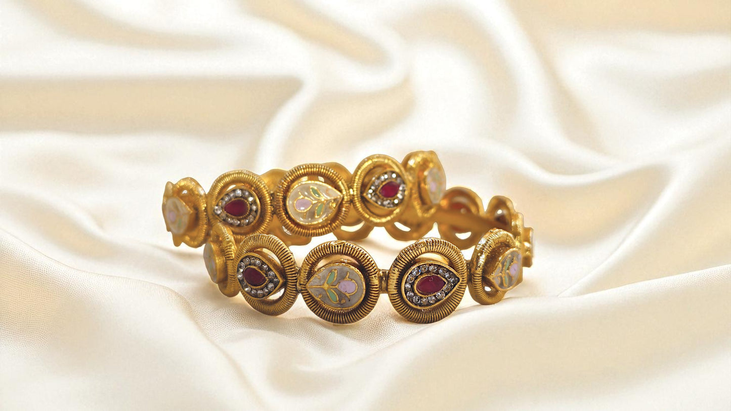Antique Meenakari Charm Bangles
