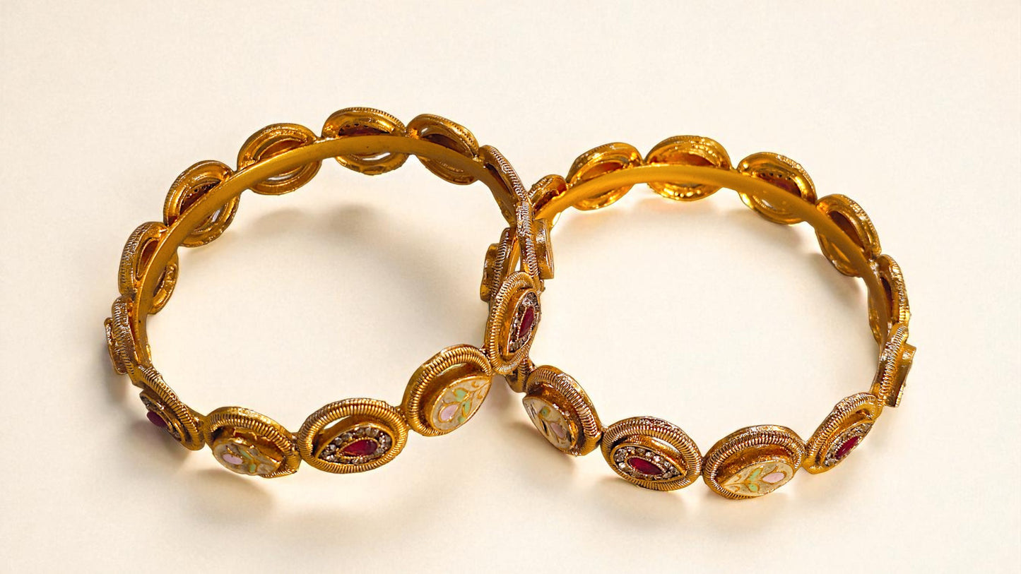 Antique Meenakari Charm Bangles