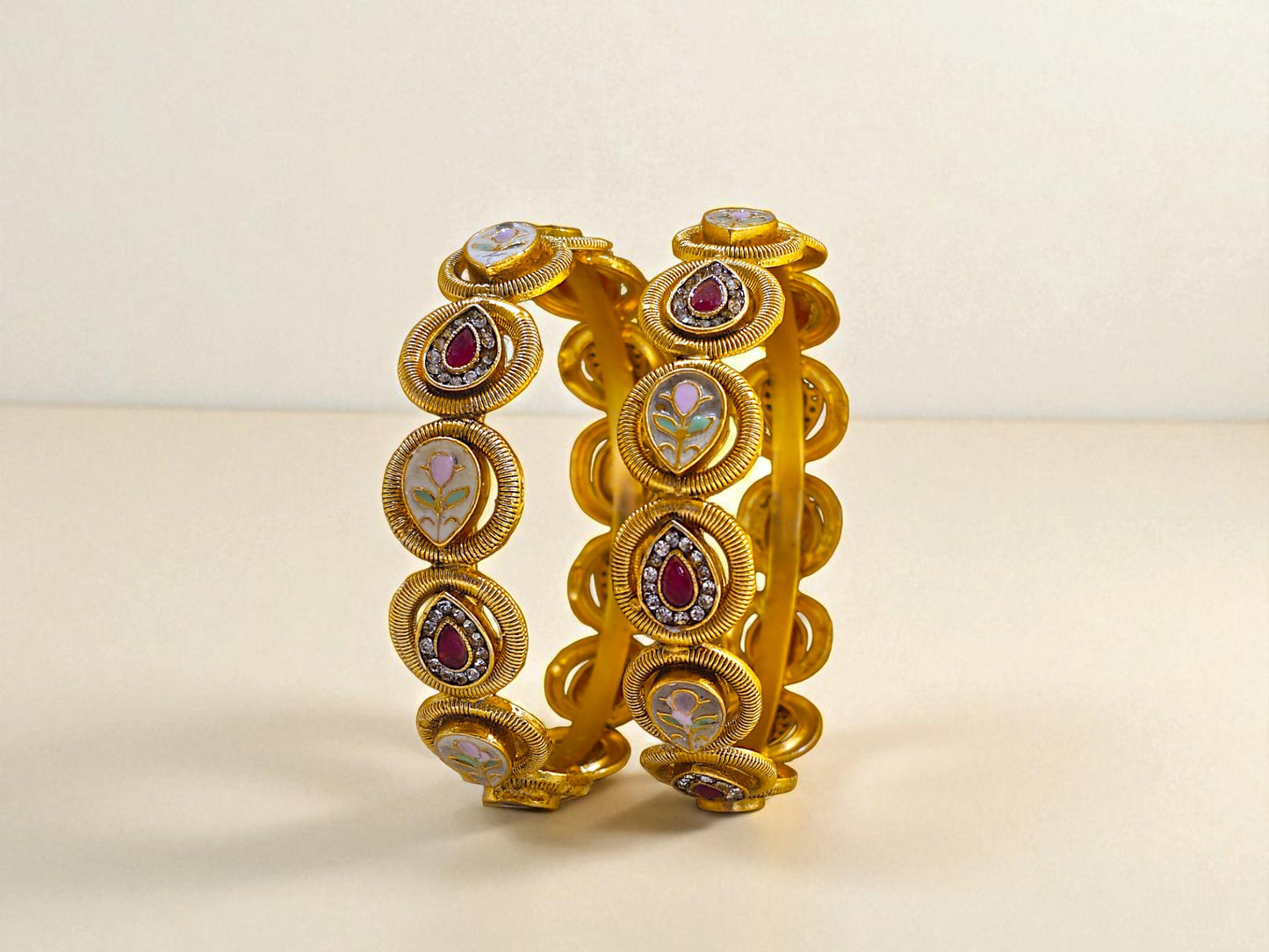 Antique Meenakari Charm Bangles