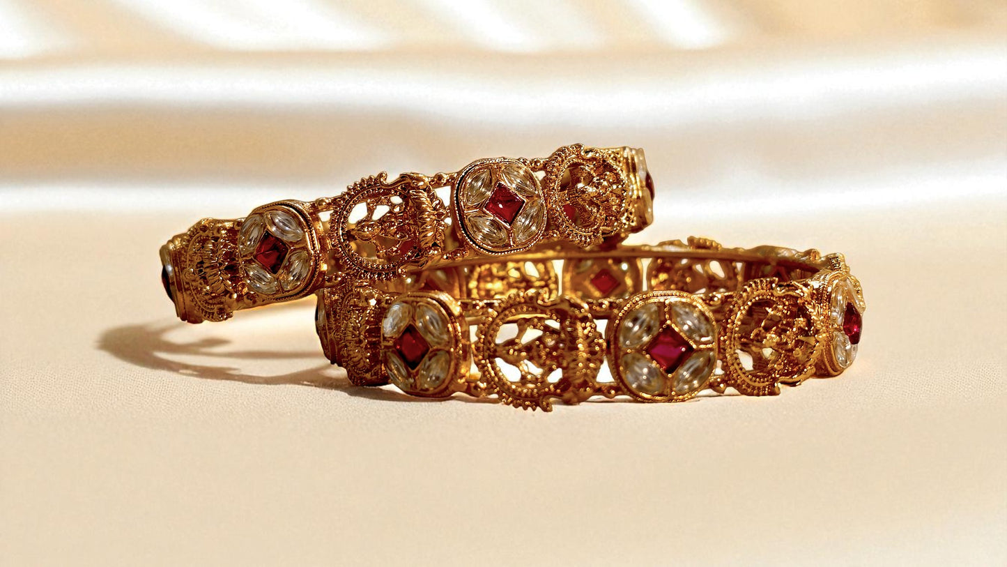 Lakshmi Ruby Temple Bangles