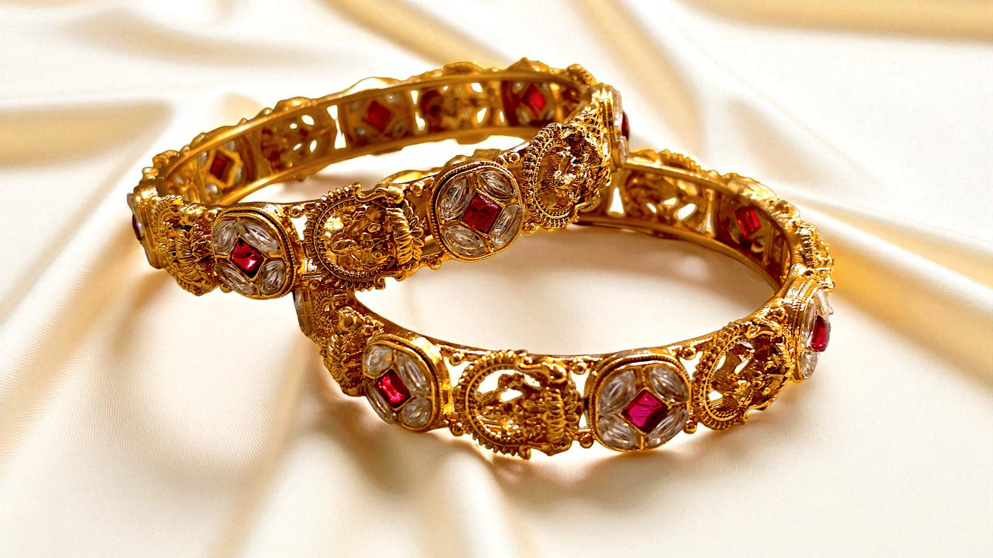 Lakshmi Ruby Temple Bangles