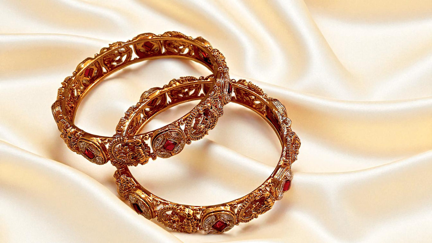 Lakshmi Ruby Temple Bangles