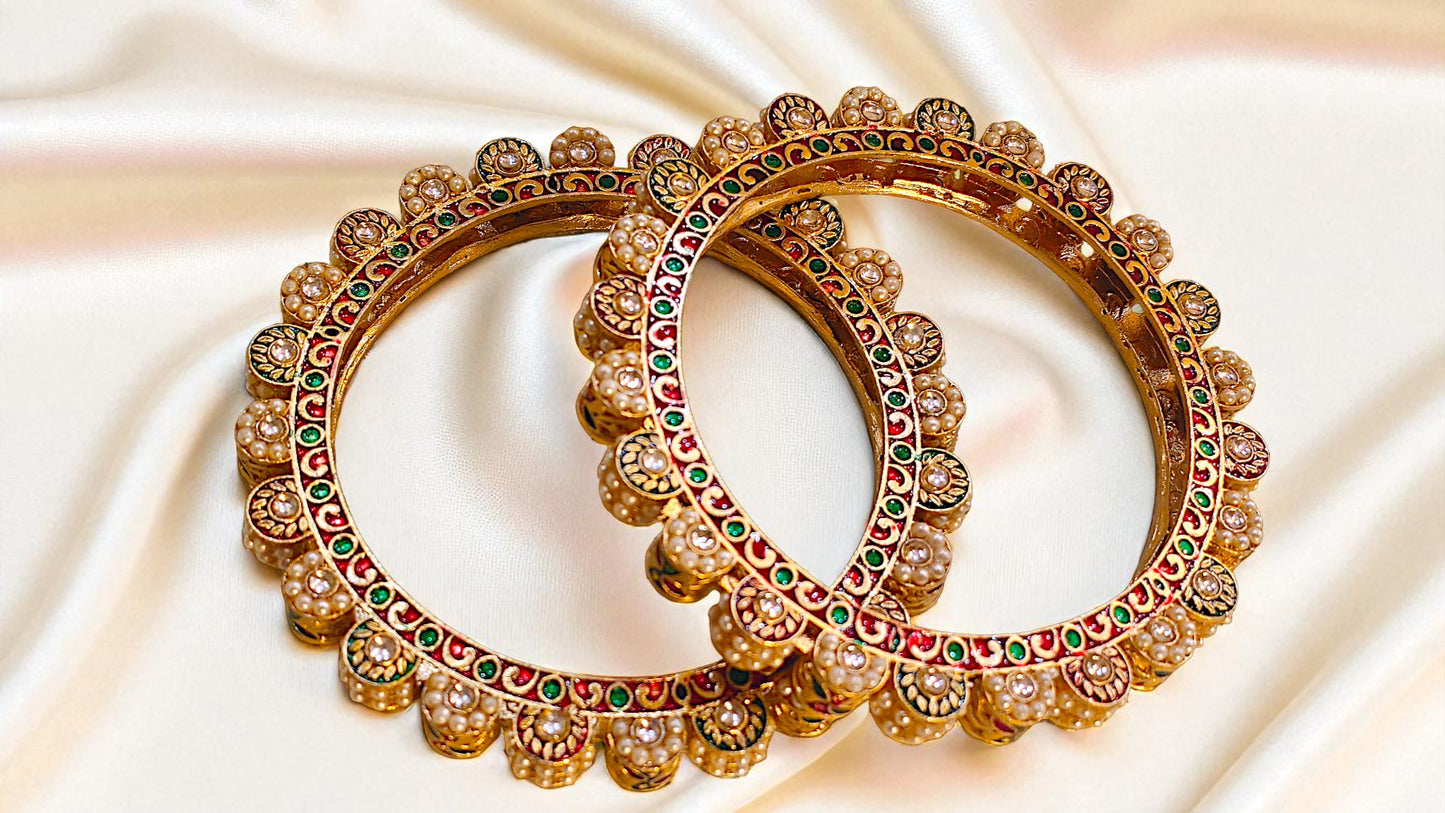 Maharani Pearl Kundan Bangles