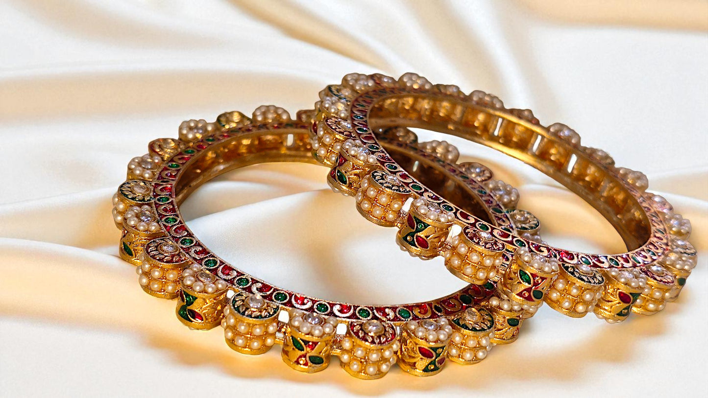 Maharani Pearl Kundan Bangles