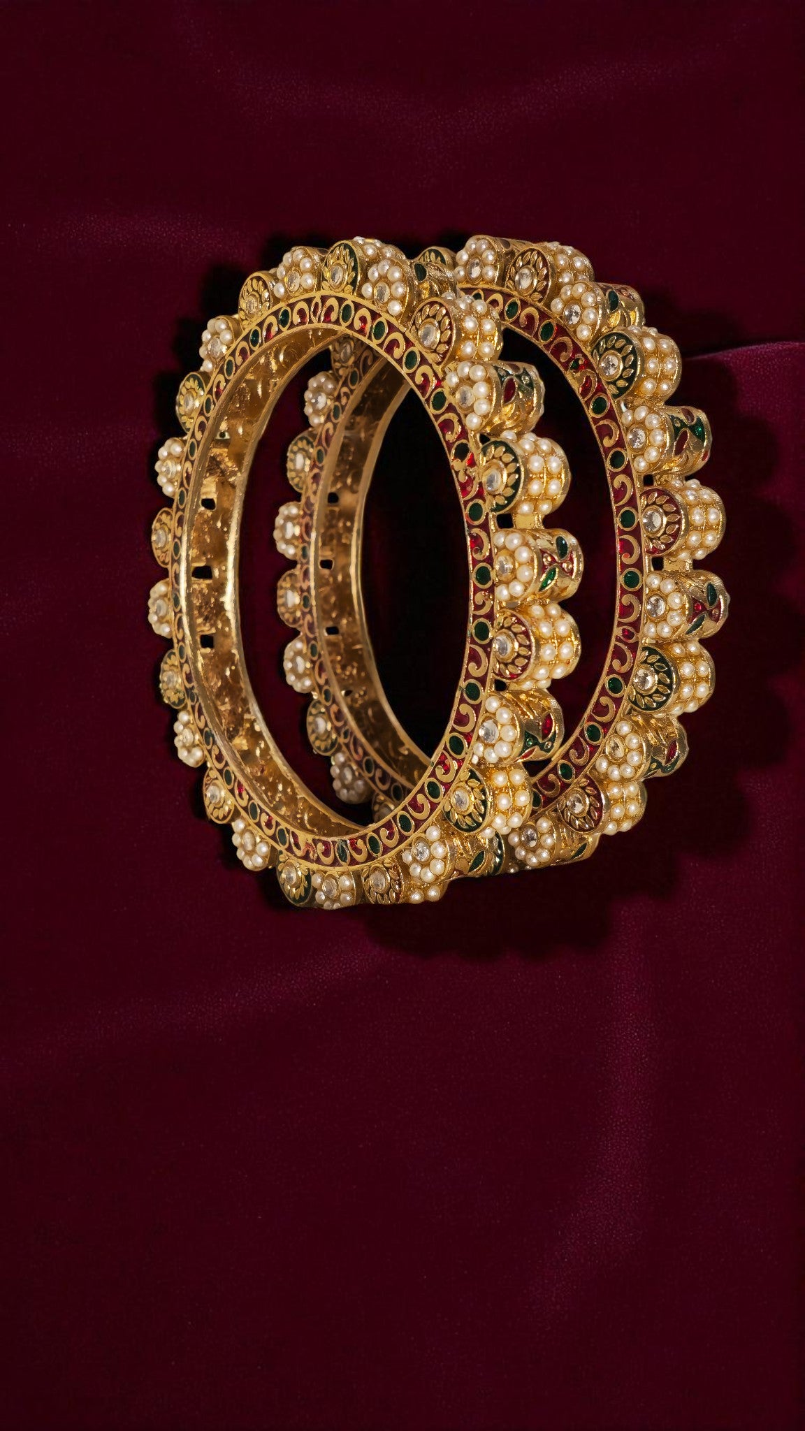 Maharani Pearl Kundan Bangles
