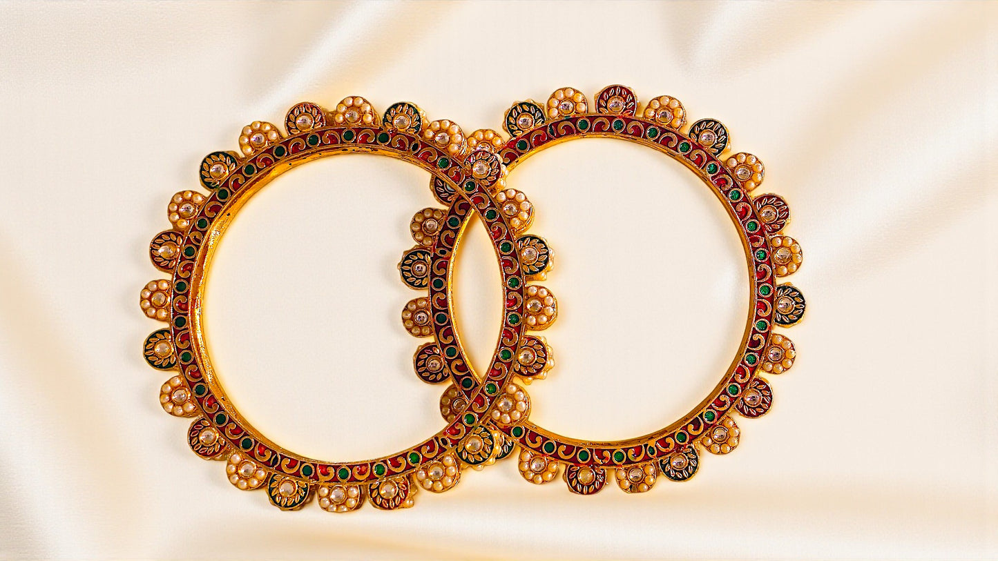 Maharani Pearl Kundan Bangles
