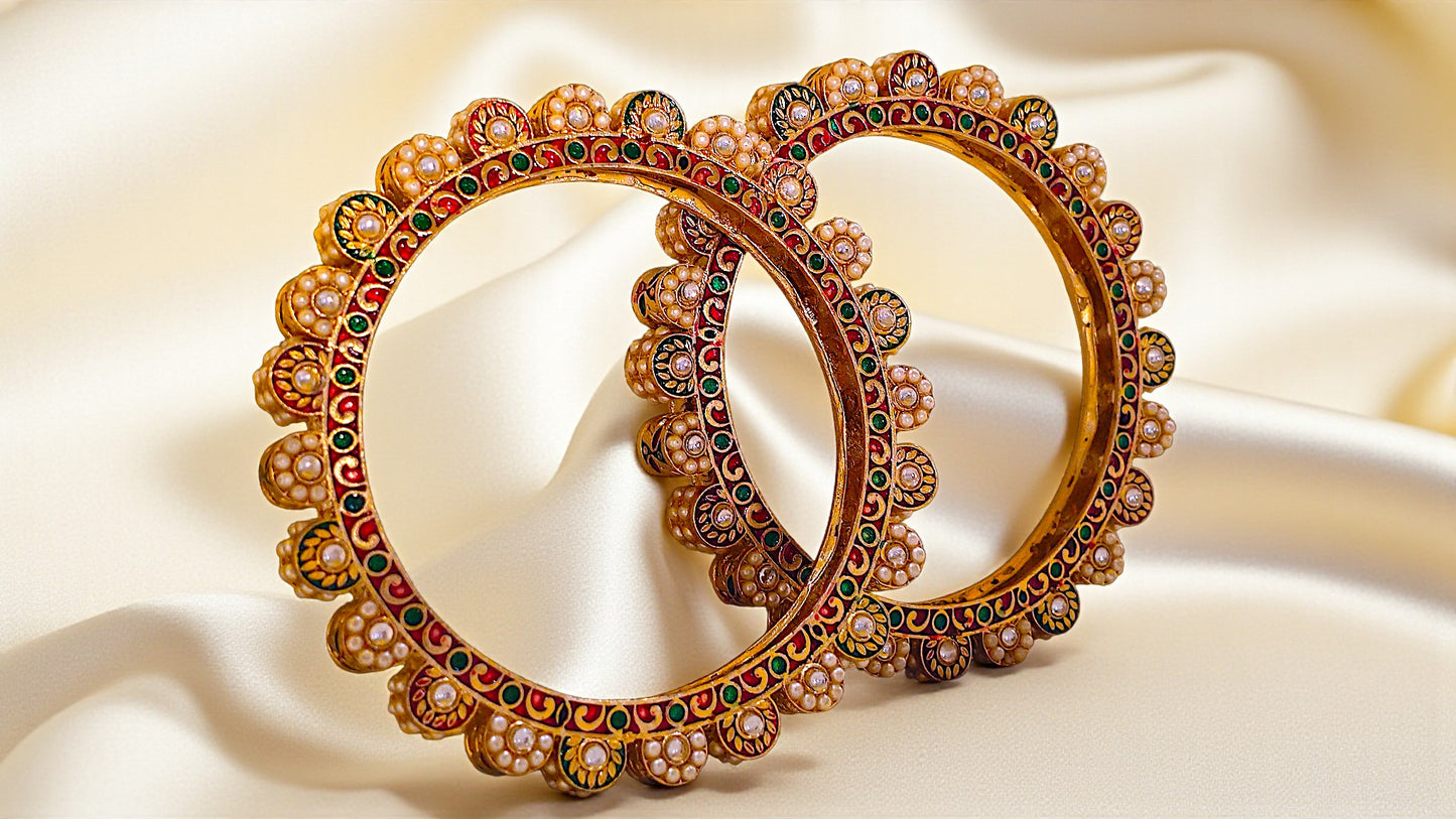 Maharani Pearl Kundan Bangles