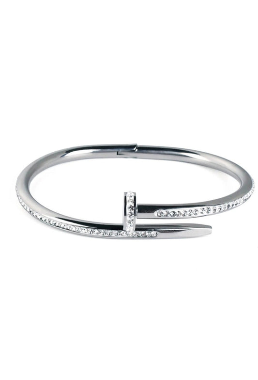 Silver Plated Stainless Steel AD Studded