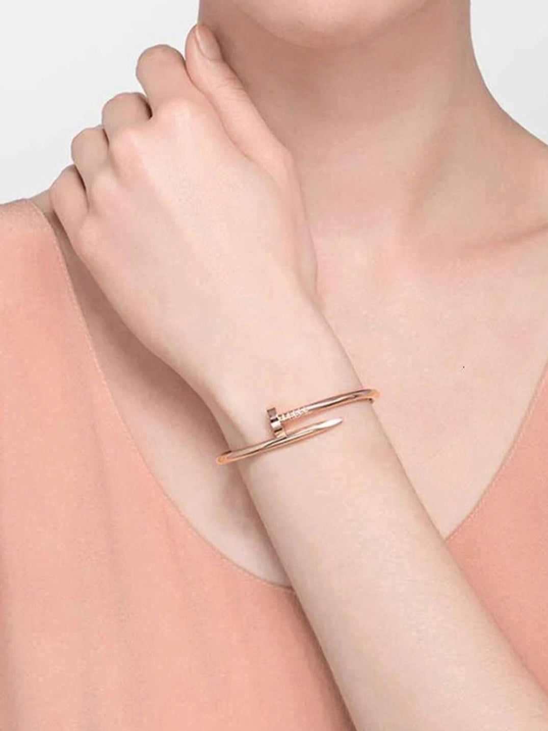 Rose Gold Plated Anti Tarnish Nail Bracelet