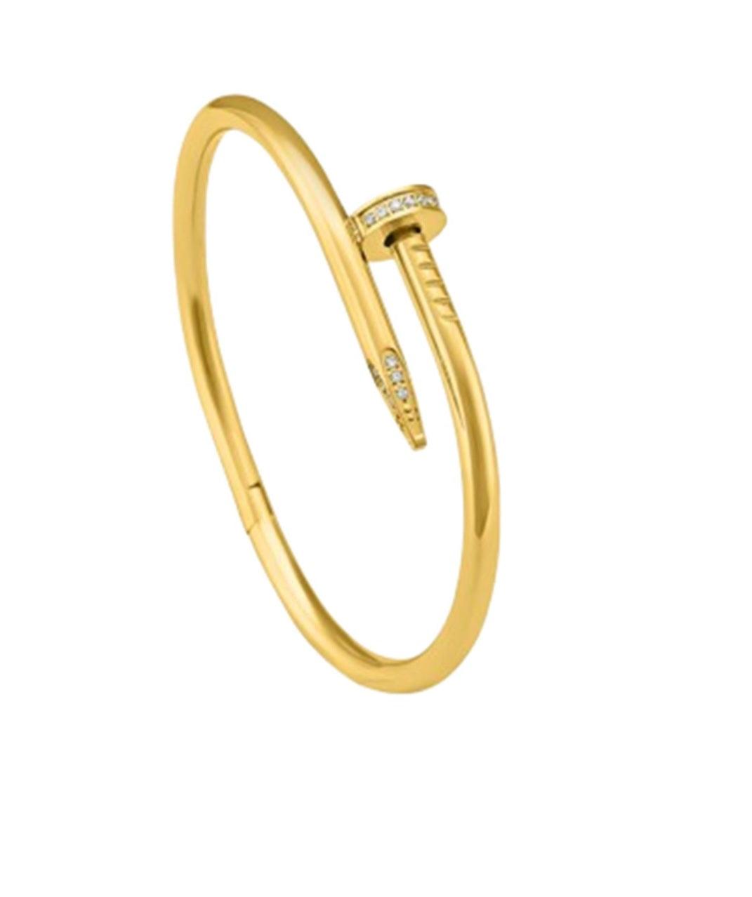 Women Nail Gold Plated Stone Cuff