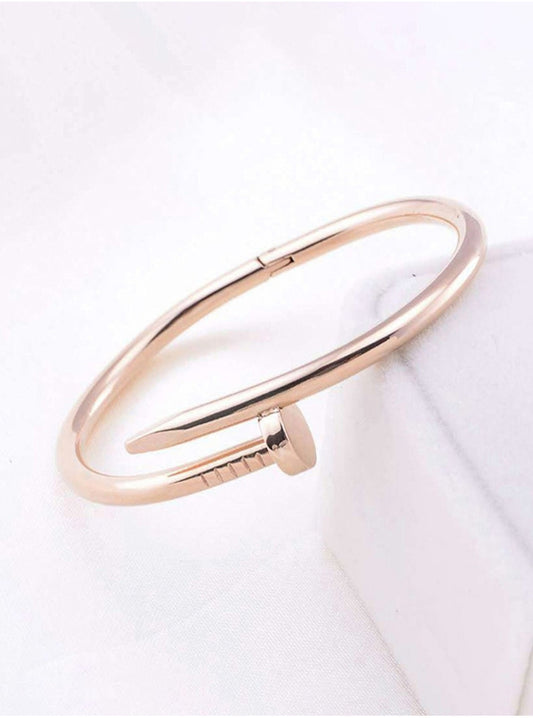 Rose Gold Plated Anti Tarnish Nail Bracelet