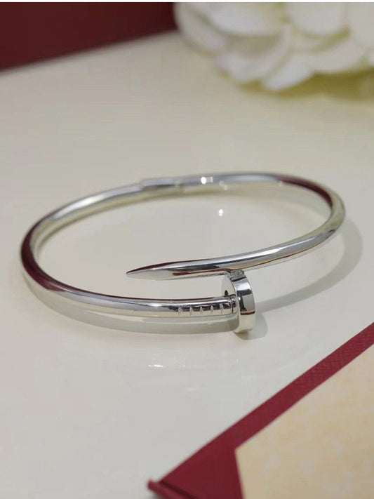Silver Plated Anti Tarnish Nail Bracelet